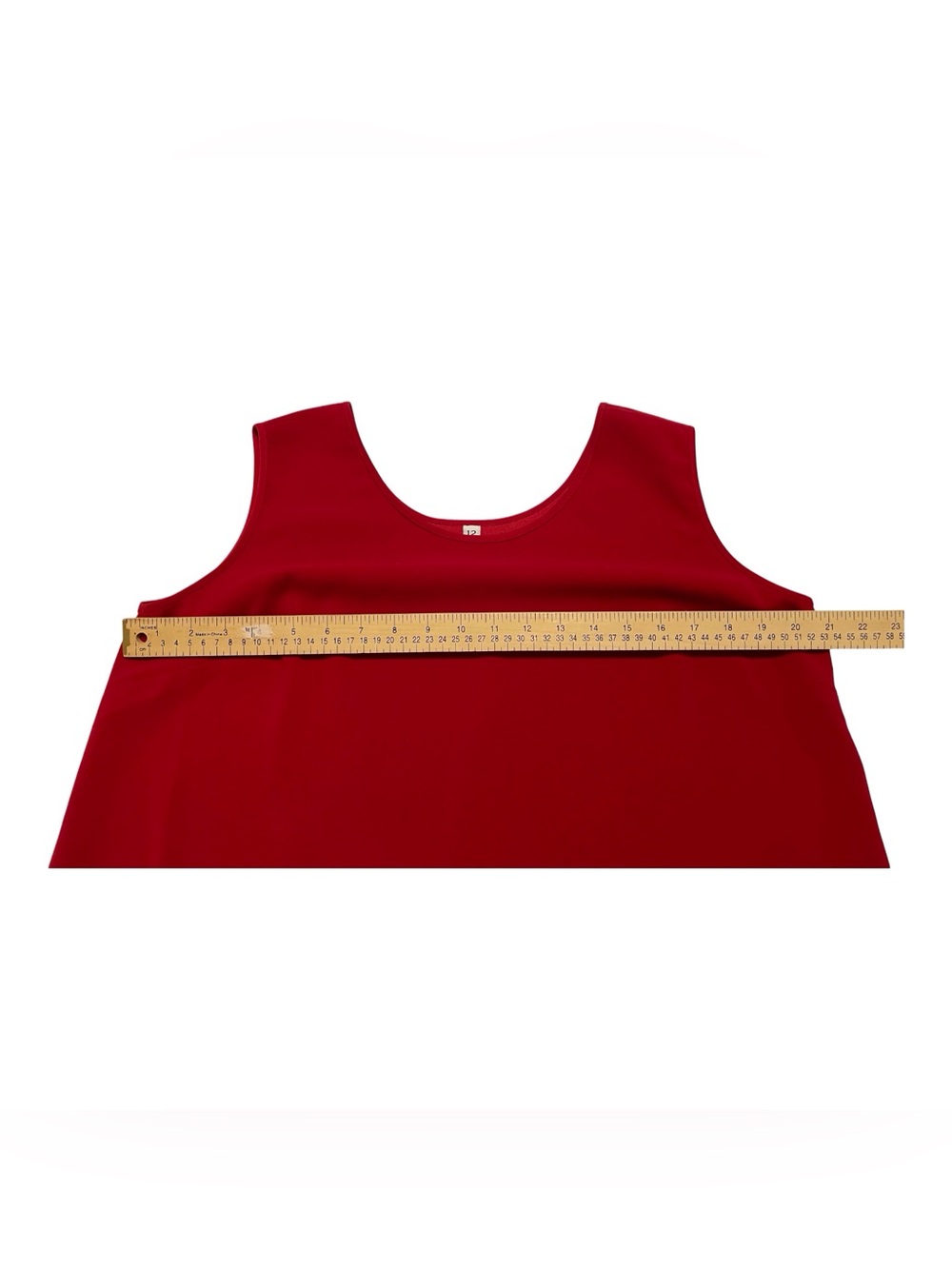 Women's Red Tank Pullover Top,12 - Picture 4 of 7